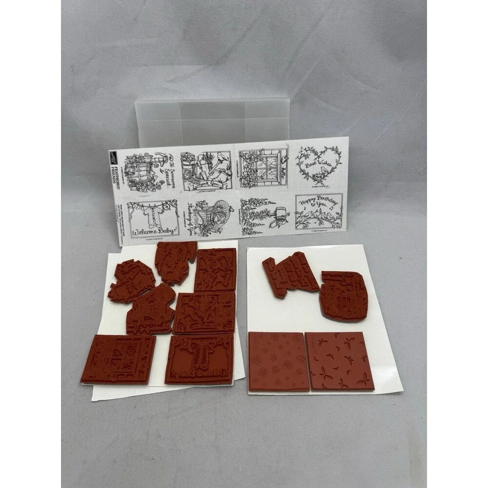 Stampin Up Feathered Friends Cling stamp set of 8 1999 Scrapbooking